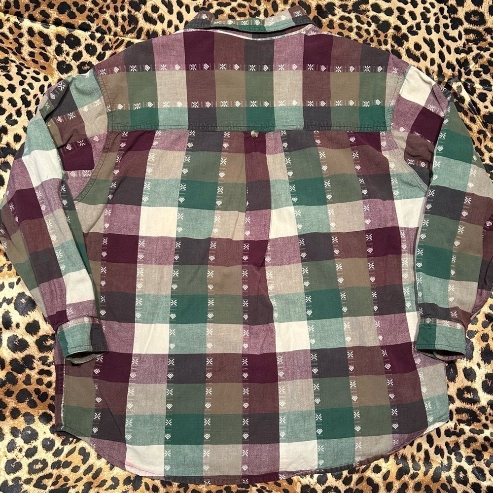 Vintage CST Blues Purple Green & Beige Button Down Shirt - Picture 6 of 6